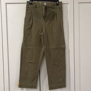Green Darted Ankle Trousers